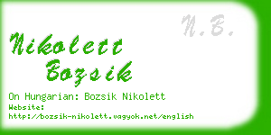 nikolett bozsik business card